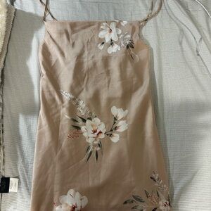Princess Polly Floral Mini Dress - Tan and White